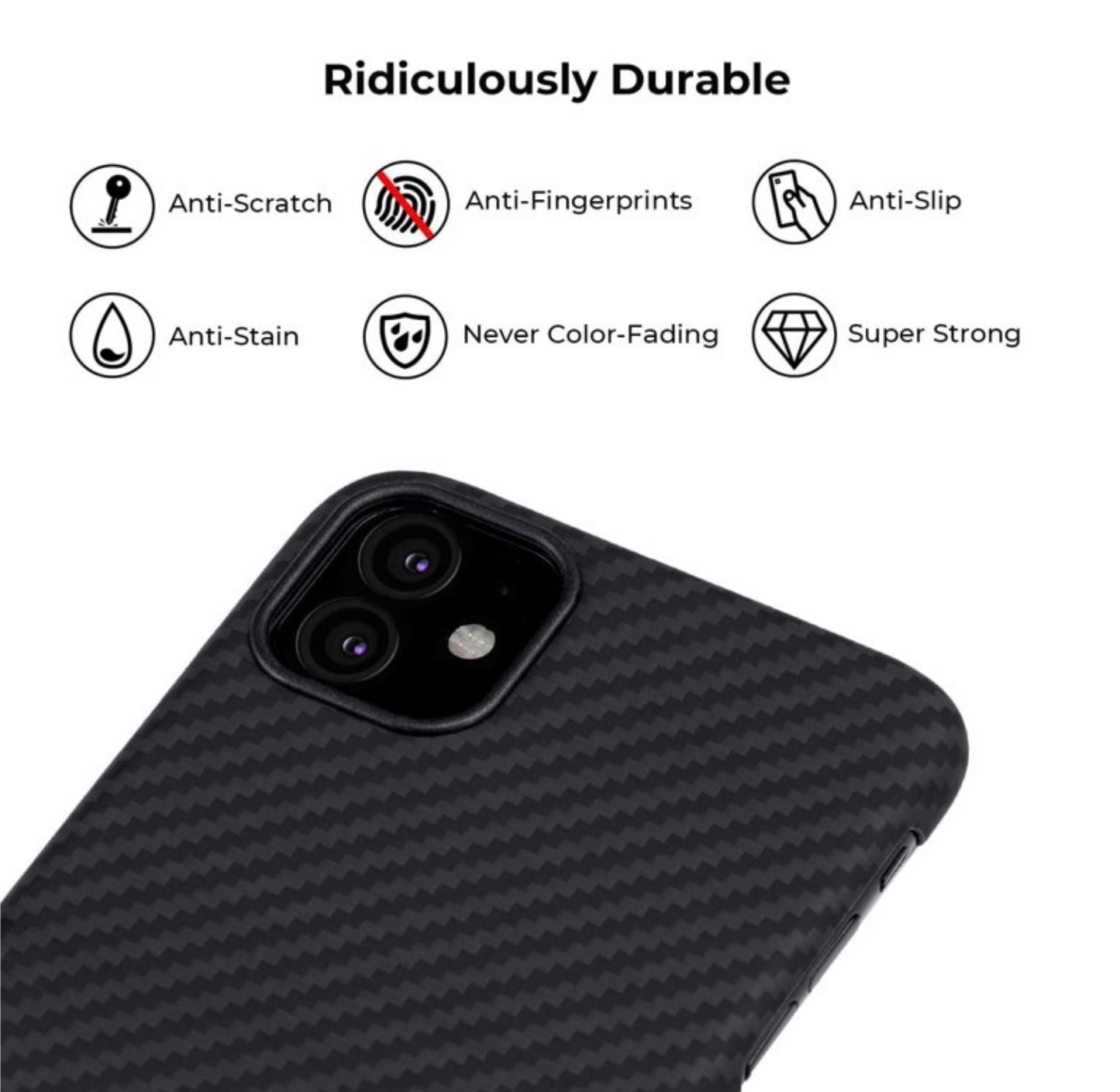 Pitaka - MagEZ Case for iPhone 11 6.1" - Black / Grey Twill