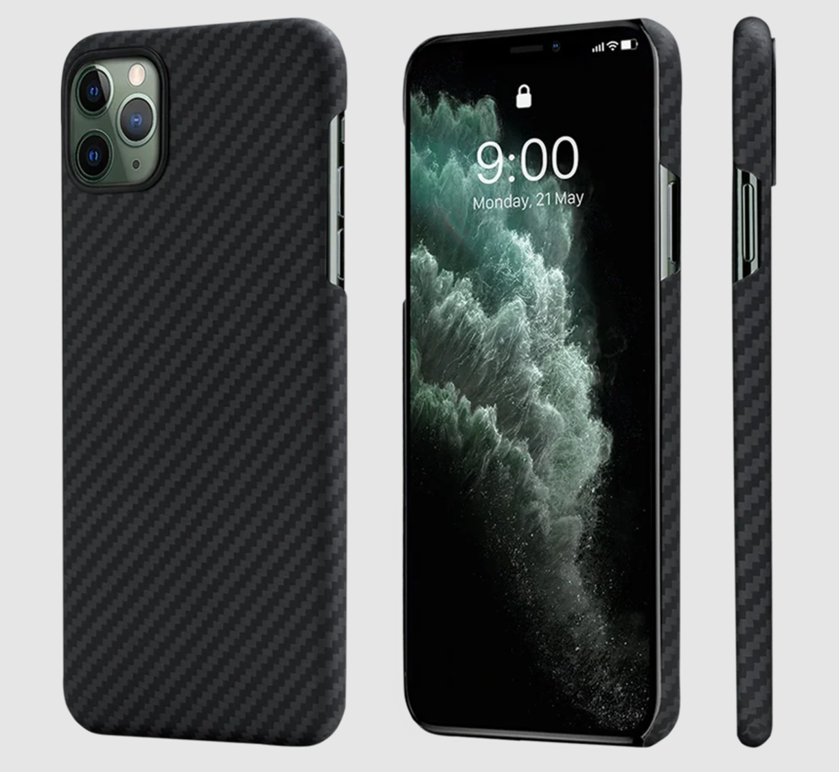 Pitaka - MagEZ Case for iPhone 11 Pro Max 6.5" - Black / Grey Twill