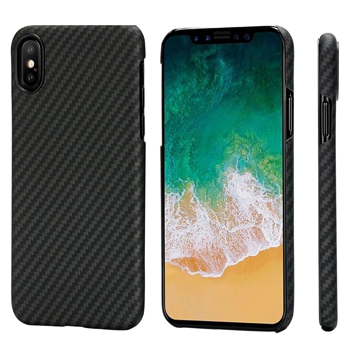 Pitaka - MagEZ Case for iPhone XS 5.8" - Black / Grey Twill