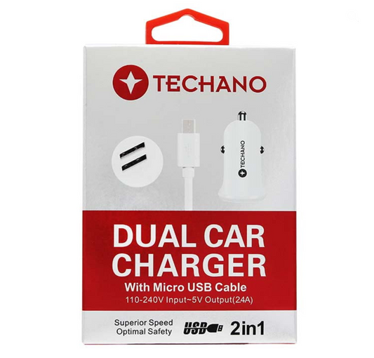 Techano Car Charger with Micro USB Cable