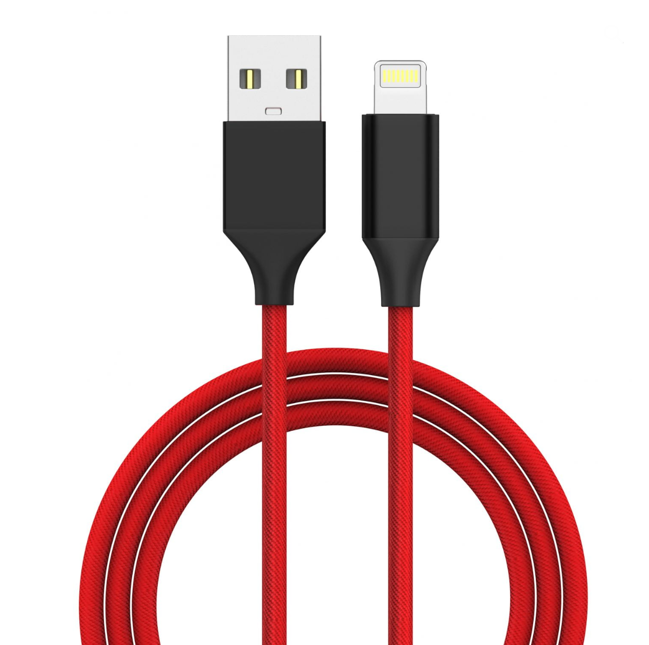 Techano - iPhone Nylon Braided MFI Lightning Cable - Hot Red