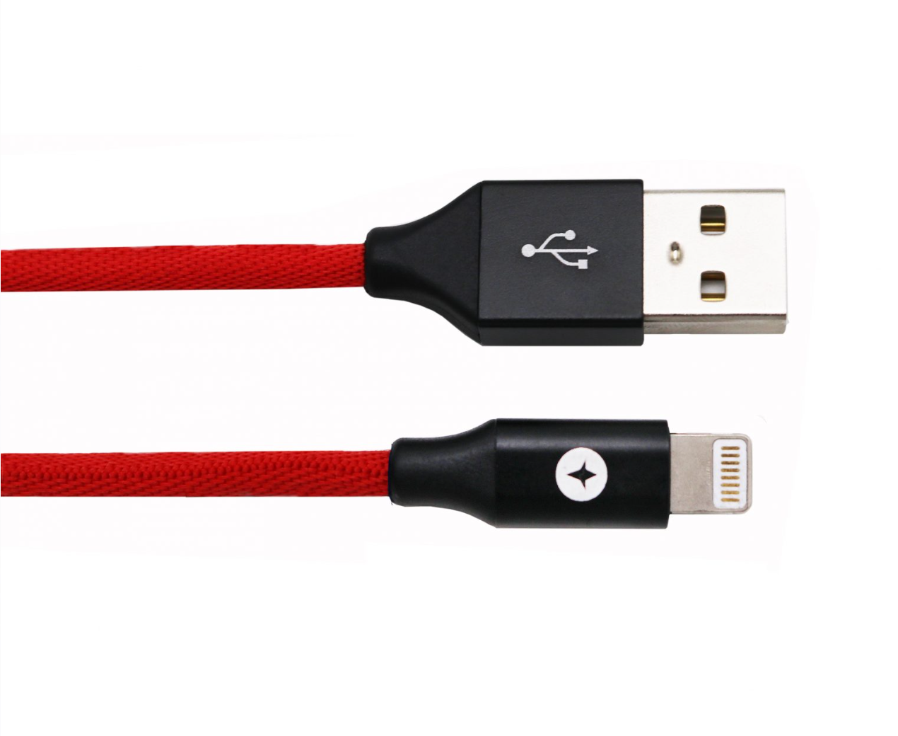 Techano - iPhone Nylon Braided MFI Lightning Cable - Hot Red