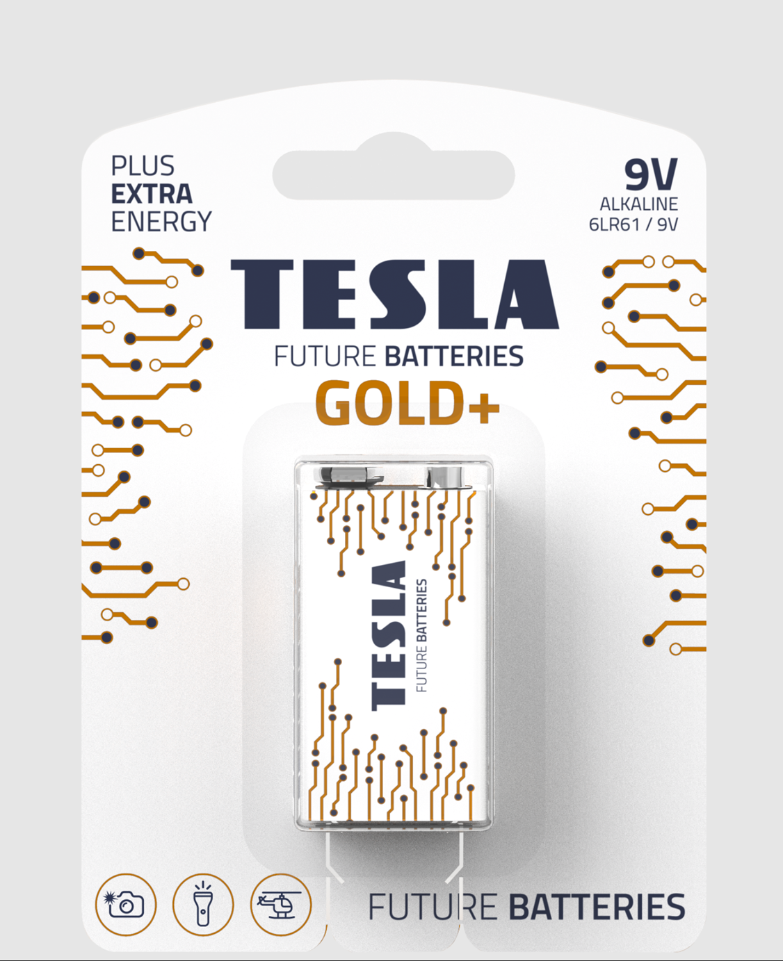 Tesla Future Gold+ Alkaline Battery - 9V