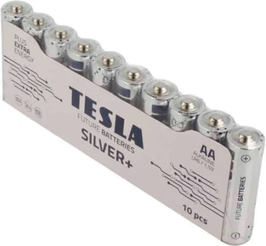 Tesla Future Silver+ Alkaline Battery - AA (10 Pack)