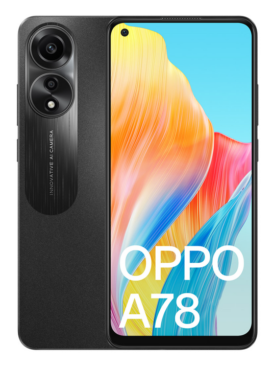 Oppo A78 (4G Dual Sim 128GB 6.43″ Screen) Mist Black - NFC Enabled