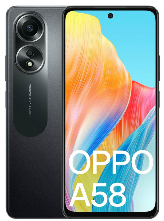 Oppo A58 (4G Dual Sim 128GB 6.72″ Screen) Glowing Black