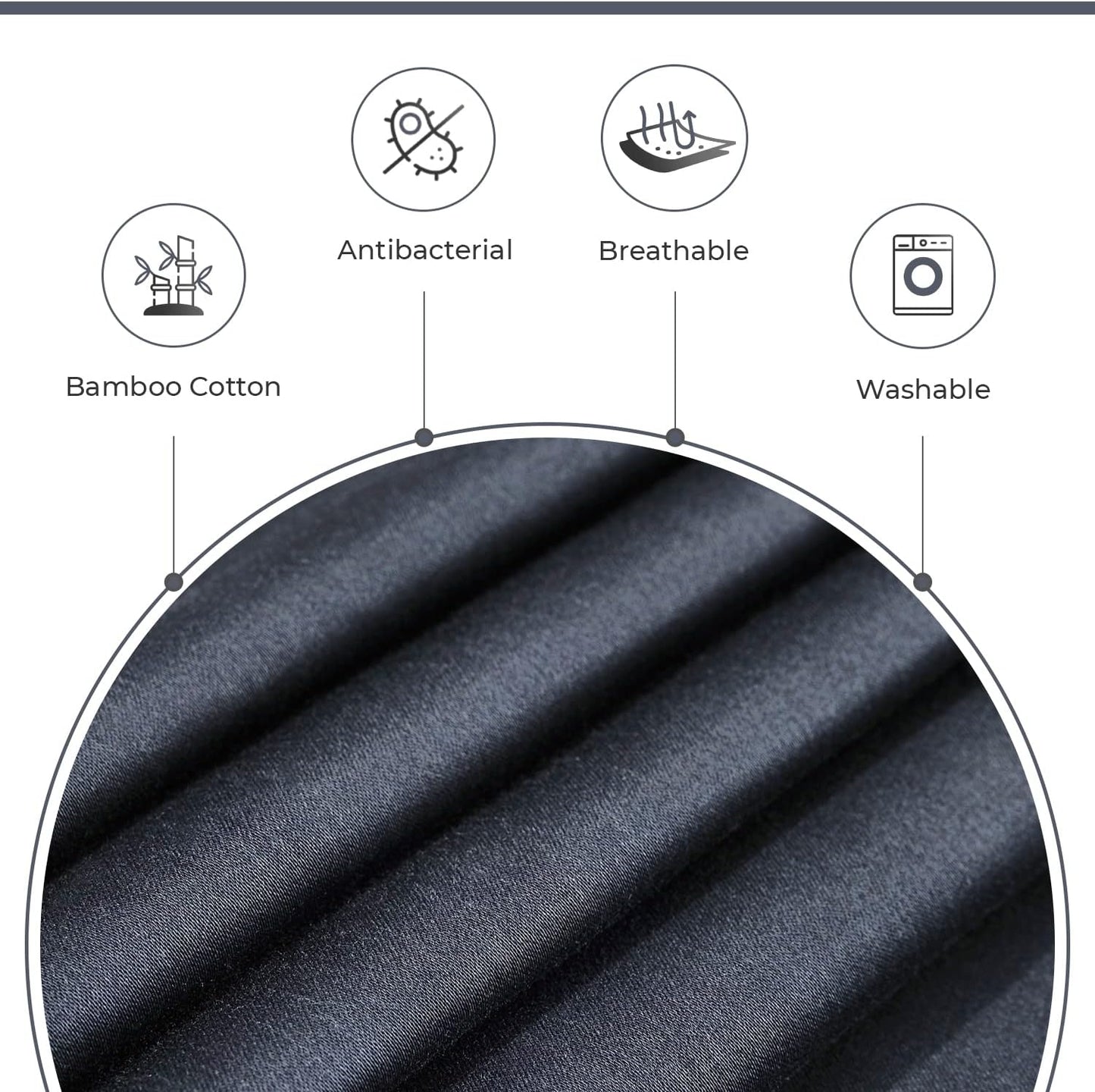 Bamboo Cotton Blend All Season Bedding Set - Charcoal - Queen Size