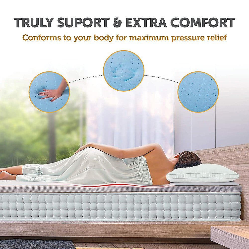 Palermo Queen Memory Foam Mattress Topper Cooling Gel Infused CertiPUR Approved